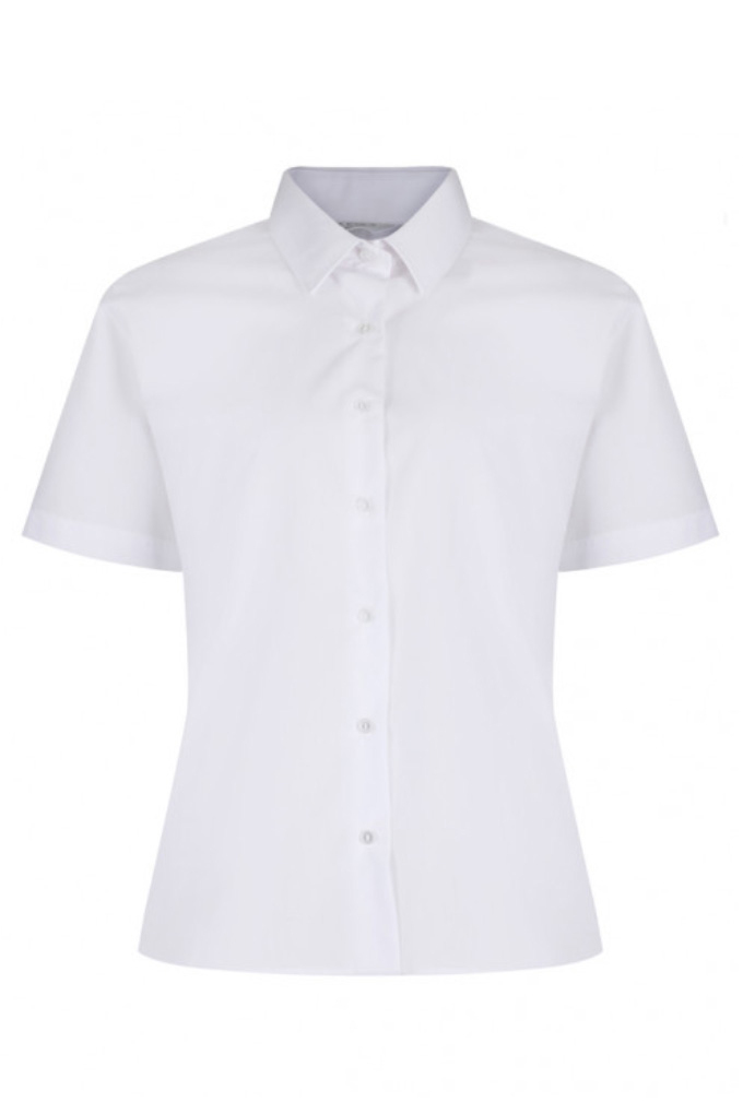 Girls Short Sleeve Blouse - White (2 PACK) 