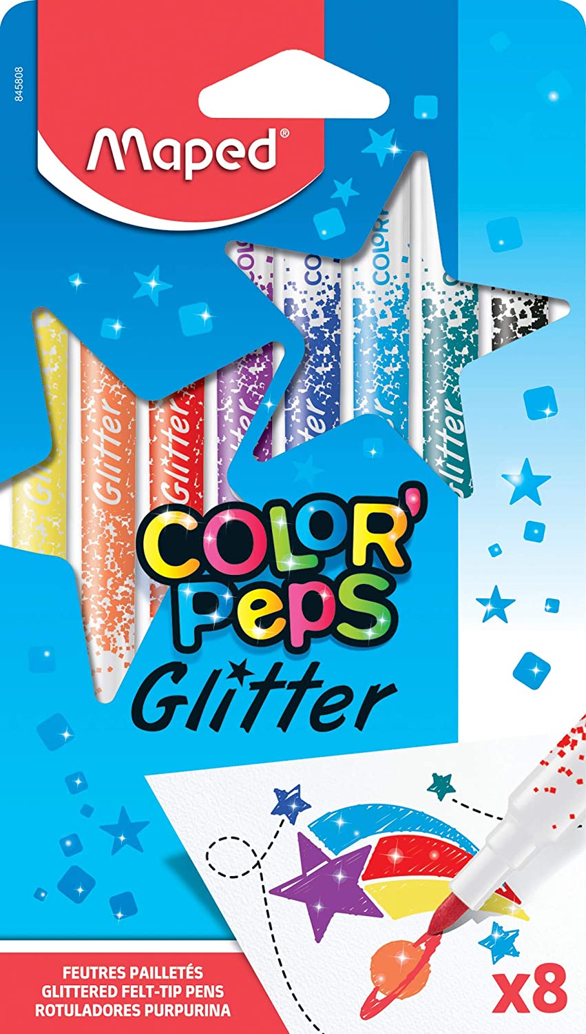 Maped Color'Peps Glitter Felt Tip Pens (Pack of 8) ST-845808